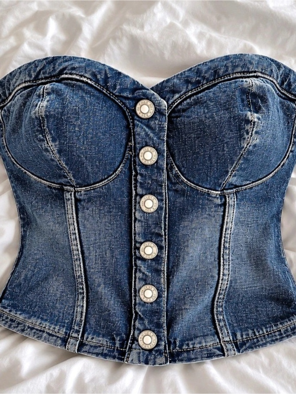 GUESS Denim Corset Top in Blue Size Small XS/S New with tags